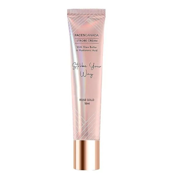 FACES CANADA Strobe Cream Mini- Rose Gold, 18ml | Primer + Highlighter + Moisturizer | Shea Butter & Hyaluronic Acid | Intense Hydration | Flawless Radiant Dewy Skin | Illuminating — Linkbiz SmartDeal's