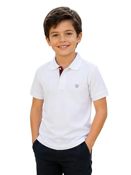 Lux Cozi Boy's Polycotton Polo T-Shirt | Solid Collared Half Sleeve Tee for Kids | Soft Breathable Summer Wear | Casual Smart Polo T-Shirt | 3–14 Years — Linkbiz SmartDeal's