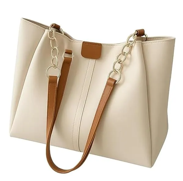 AESTHETIC Women’s Shoulder Handbag | Elegant PU Leather Tote with Chain Strap | Stylish Daily Use Purse for Office, College & Casual Outings-T-02 — Linkbiz SmartDeal's