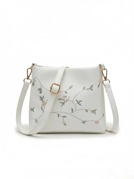 LIKE STYLE Women’s Floral Embroidered PU Sling Bag | Stylish Crossbody Shoulder Bag for Daily Use — Linkbiz SmartDeal's