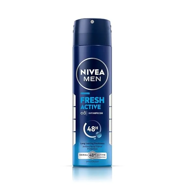 NIVEA Men Fresh Active Deodorant Spray, 48H Odour Protection Daily Freshness, Marine Fresh Fragrance with Lemon & Sandalwood Notes, Long Lasting Freshness, Body Spray & Underarm De — Linkbiz SmartDeal's