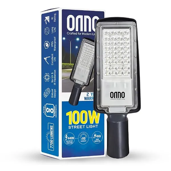 ONNO 100W LED Street Light | 11000Lm | Aluminum | IP65 Waterproof | Cool Day Light 6500K | BIS Approved | Outdoor Security & Area Light | Pack of 1 — Linkbiz SmartDeal's