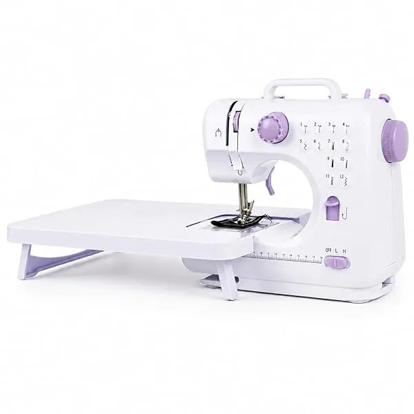 HASTHIP Mini Electric Sewing Machine with Extension Table 12 Stitch Pattern | Adjustable Speed, Reverse & Overlock Stitch, Portable Design, Adjustable Speed Control, Beginner Frien — Linkbiz SmartDeal's
