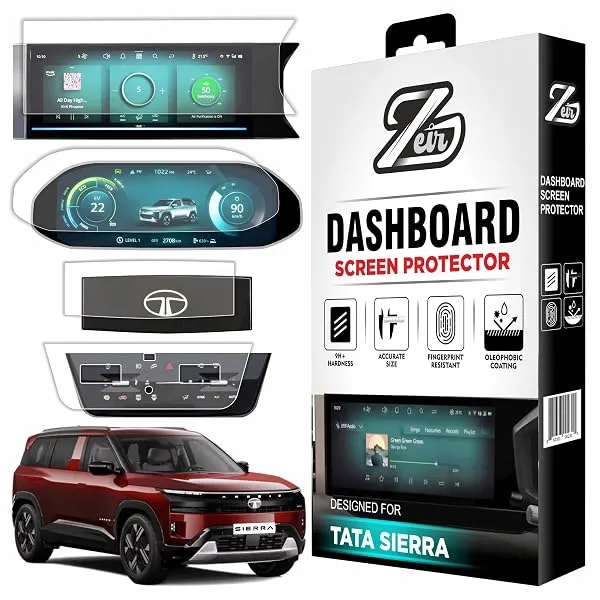 ZEIR [4 PACK] Screen Protector Compatible with TATA SIERRA 2026 | 12.3-Inch INFOTAINMENT, 10.25 INSTRUMENT CLUSTER, Steering & AC Panel Guard For Sierra ADVENTURE PLUS & ACCOMPLISH — Linkbiz SmartDeal's