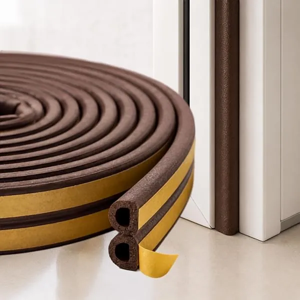 MMT Acoustix® Door Gap Filler | EPDM D Shape Self Adhesive Weather Stripping Seal Strip | Main Entry Door Seal | 18 Ft | Brown | 1 Pc — Linkbiz SmartDeal's
