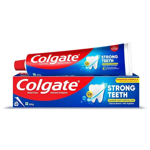 Colgate Strong Teeth Toothpaste with Amino Shakti for Cavity Protection - India's No.1 Toothpaste (200 g) — Linkbiz SmartDeal's