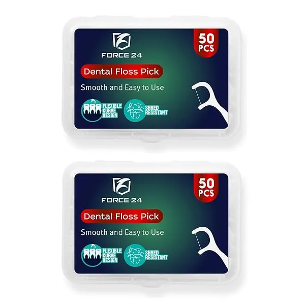 Force24 Dental Floss Picks for Tooth Cleaning Fresh Dental Floss Toothpick Cleaners, Oral Care Teeth Flossing Thread Toothpicks Stick Set for Fresh and Healthy Gums (50pcs) (Pack o — Linkbiz SmartDeal's