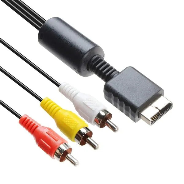 Porro fino PS2 & PS3 AV CVBS to 3RCA Cable For Sony Ps2 & Ps3 (ITS NOT A HDMI CABLE ONLY COMPATIBLE ONLY WITH PLAYSTATION) [video game] [video game],Black — Linkbiz SmartDeal's