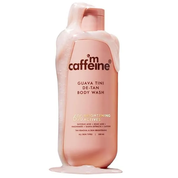 mCaffeine 1% Glycolic Acid Detan Body Wash 300ml | 2% Niacinamide, 3% Kojic Acid-Glutathione | Bodywash for Women & Men| Brightens, Hydrates, Reduces Dark Spots & Evens Tone | Guav — Linkbiz SmartDeal's