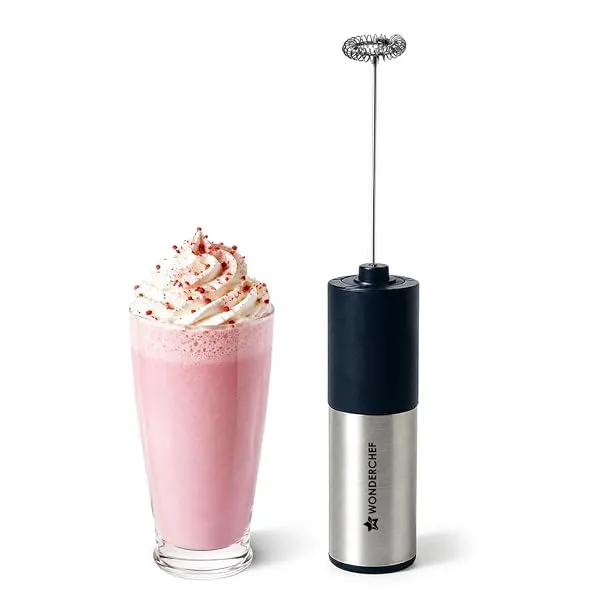 Wonderchef Regalia 6W Milk Frother for Coffee - Handheld Battery-Operated for Coffee, Lattes, Lemonade, Hot Chocolates and Shakes - Black — Linkbiz SmartDeal's