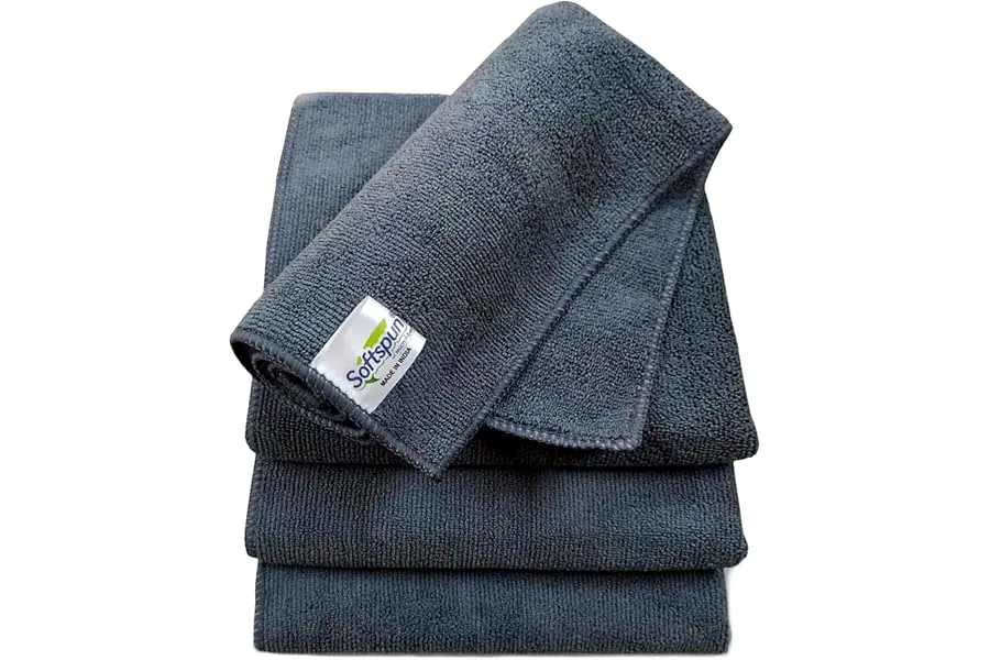 SOFTSPUN Microfiber Cloth - 4 pcs - 40x40 cms - 340 GSM Grey! Thick Lint & Streak-Free Multipur — Linkbiz SmartDeal's
