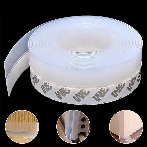 wordmouk 10 m Silicone Sealing Strip Door Strip Bottom Piping Strip Window Tape Draught Excluding Tape for Glass Shower House Door Seal Waterproof Windproof Dustproof Insect Proof — Linkbiz SmartDeal's