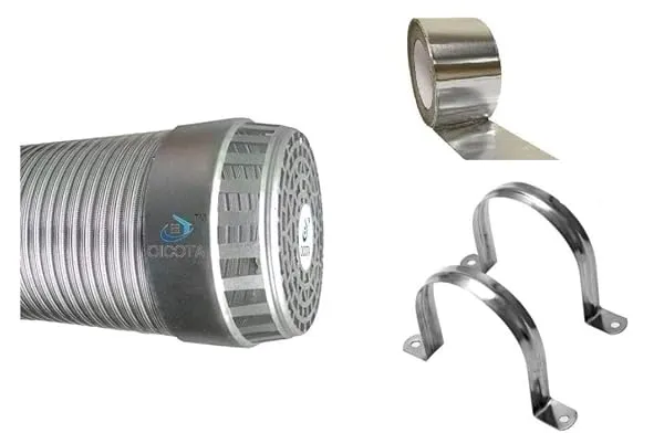 Oicota Chimney Exhaust Pipe Flexible Aluminum Expanded upto 10 ft with Cowl Cover, Tape and 2pcs Clamps (6 Inch, Silver) — Linkbiz SmartDeal's