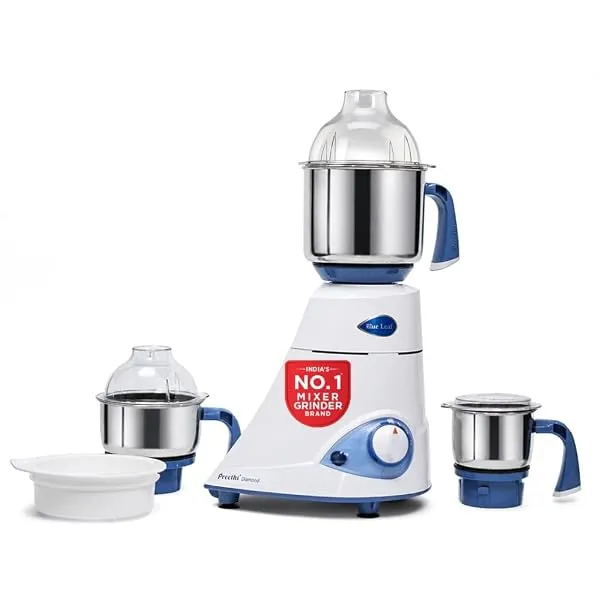 Preethi Diamond 750 Watts Mixer Grinder, 3 Jars (Stainless Steel) + Flexi Lid, Perfect Grinding for Masalas, Chutneys and Batters, 2 Year Warranty, Preethi's flagship Lifelong Free — Linkbiz SmartDeal's