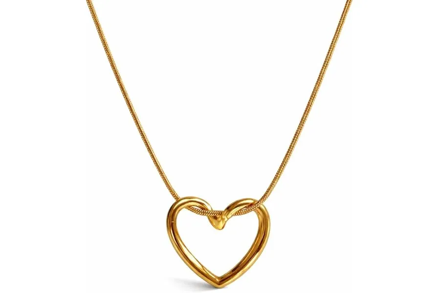 ZEVARNA Simple Chains Hollow Heart Necklace Set For Women and Girls Stylish | Anti Tarnish Wate — Linkbiz SmartDeal's