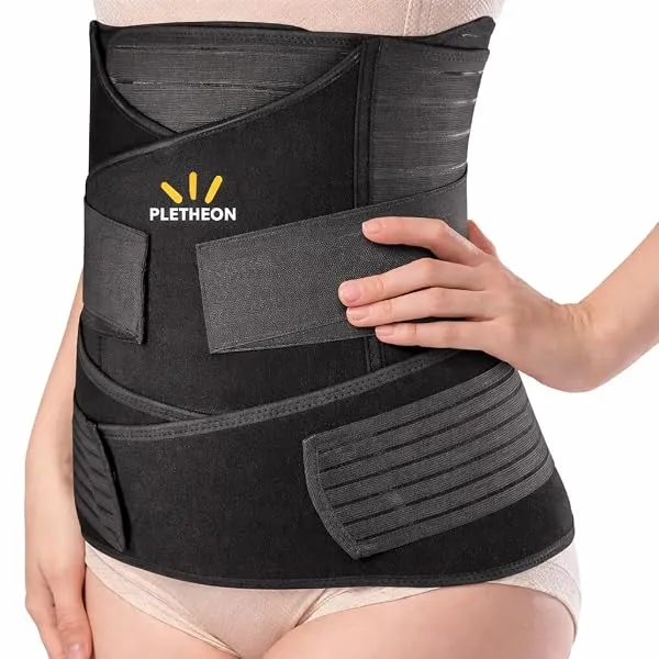 PLETHEON 3-in-1 Postpartum Abdominal Belt for Women – After Delivery Belly, Waist & Pelvis Support | Tummy Compression Shapewear Wrap | Free Size 30–46 Inch | Neoprene Blend | Blac — Linkbiz SmartDeal's