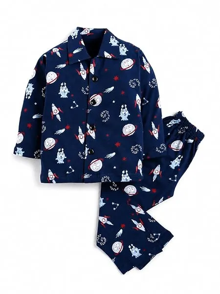 FABSQUARE Unisex Pure Cotton Short Sleeve Kids Night Dress for Boys & Girls Nightwear/Sleepsuit/Sleepwear/Loungewear Night Suit for Boys and Girls Top and Pyjama Combo Set — Linkbiz SmartDeal's