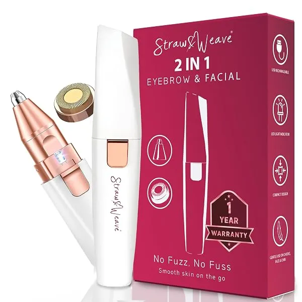 Facial Hair Removal Machine|Eyebrow Trimmer & Epilator|Trimmer For Women Private Part|2 In 1 Trimmer 400 mAh Battery 1 Year Warranty|Painless Hair Removal Machine|Nose Hairs Remove — Linkbiz SmartDeal's