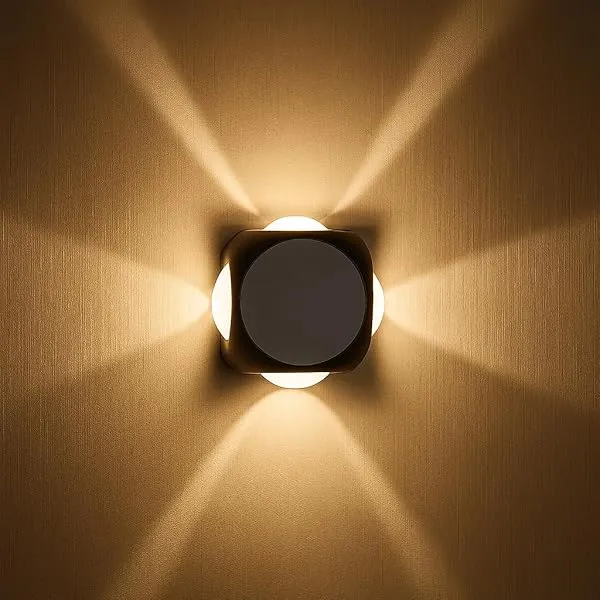 Desidiya® LED Outdoor UP Down Wall Light (Pack of 1) IP-65 Rainproof & Shockproof Alluminium Body 4 Way Exterior Wall Step Light Fixture (Warm White) — Linkbiz SmartDeal's