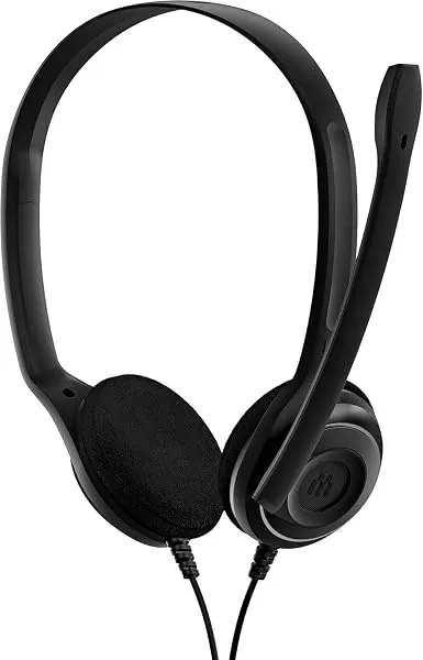 EPOS PC 8 USB A On-Ear Stereo Wired Headset with Microphone, Wired Headphones, Inline Volume Control, Mute Function, Noise-Canceling Microphone, for Laptop, PC, Mac - Online Calls, — Linkbiz SmartDeal's