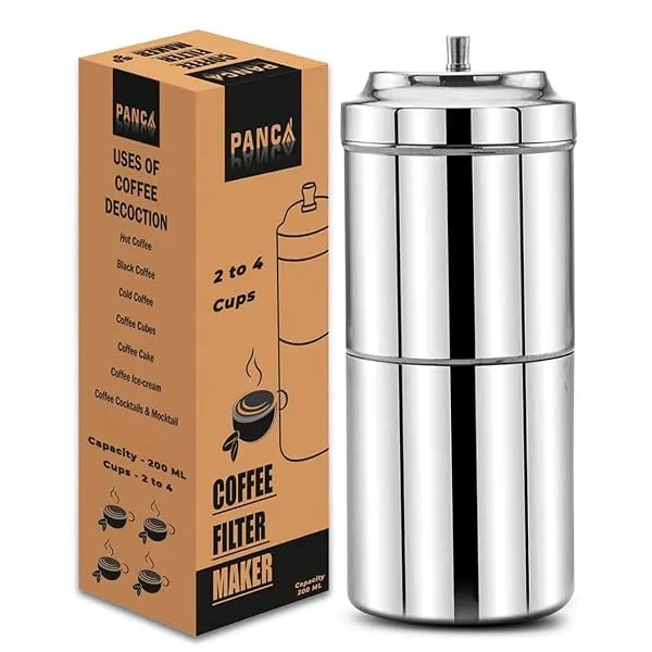 PANCA South Indian Filter Coffee Maker | Traditional Drip Coffee Decoction Maker for Hot & Cold Coffee (200ML Steel) — Linkbiz SmartDeal's