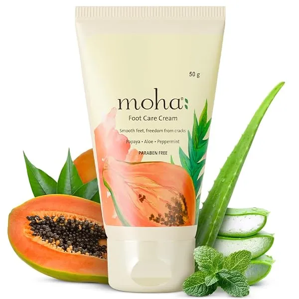 Moha Foot Cream for Dry & Cracked Feet | Deep Nourishment & Fast Healing Heel Repair Cream | Cooling & Vegan Formula with Aloe, Papaya, Peppermint & kapurkachri | Clinically Proven — Linkbiz SmartDeal's