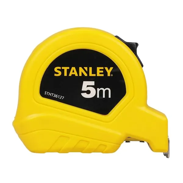 STANLEY STHT36127-812 5-Meter Plastic Short Measuring Tape for Home, DIY, Professional & Industrial Use, Push Lock & Automatic Retraction Feature, Ideal for Wood & Concrete Measure — Linkbiz SmartDeal's
