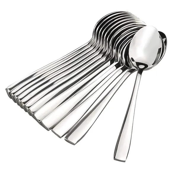 Parage Stainless Steel Spoons Set of 12, Dinner Spoon Length 16cm, Food Grade Silverware for Home & Kitchen- Mirror Polished, 12 Silver Spoons — Linkbiz SmartDeal's