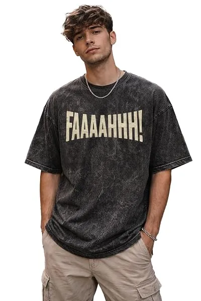 boffi ... 100% Cotton Oversized T-Shirt Unisex Drop Shoulder Dye Washed Street Look Black Pack of 1 — Linkbiz SmartDeal's