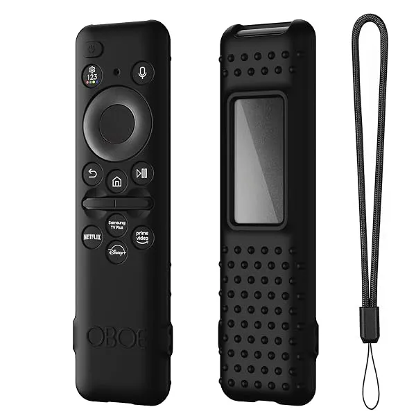 OBOE Silicone TV Remote Cover for Samsung Smart TV TM-2360 E, Black | 2023 Model, Protective Case, Open Key Design, Lanyard Included, Remote Not Included — Linkbiz SmartDeal's