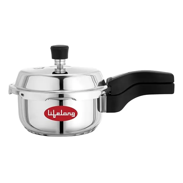 Lifelong 1 Litre Triply Stainless Steel Pressure Cooker for Kitchen | 2.5mm Thickness | Gas & Induction Compatible | Fast & Even Heating | Spillage Control Lid |Easy to Clean Wide — Linkbiz SmartDeal's