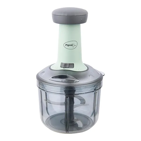 Pigeon Press Chopper 900ml, Manual Hand Press Push Chopper with 3 Blades for Effortless Chopping Vegetables & Fruits, Green — Linkbiz SmartDeal's