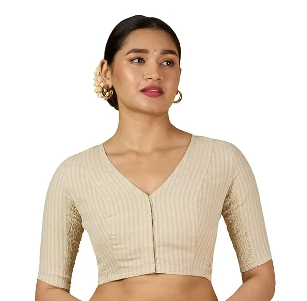 Studio Shringaar Women Cotton Half Sleeve Madras Checks Saree Blouse with Stretchable Sides — Linkbiz SmartDeal's