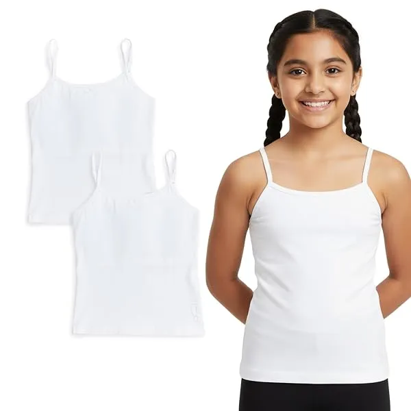 YouGotPlanB Cotton Padded Camisole | Pack of 2 | Ages 8-16 Years | Built-in Light Padding | Full Coverage | Ideal for School — Linkbiz SmartDeal's