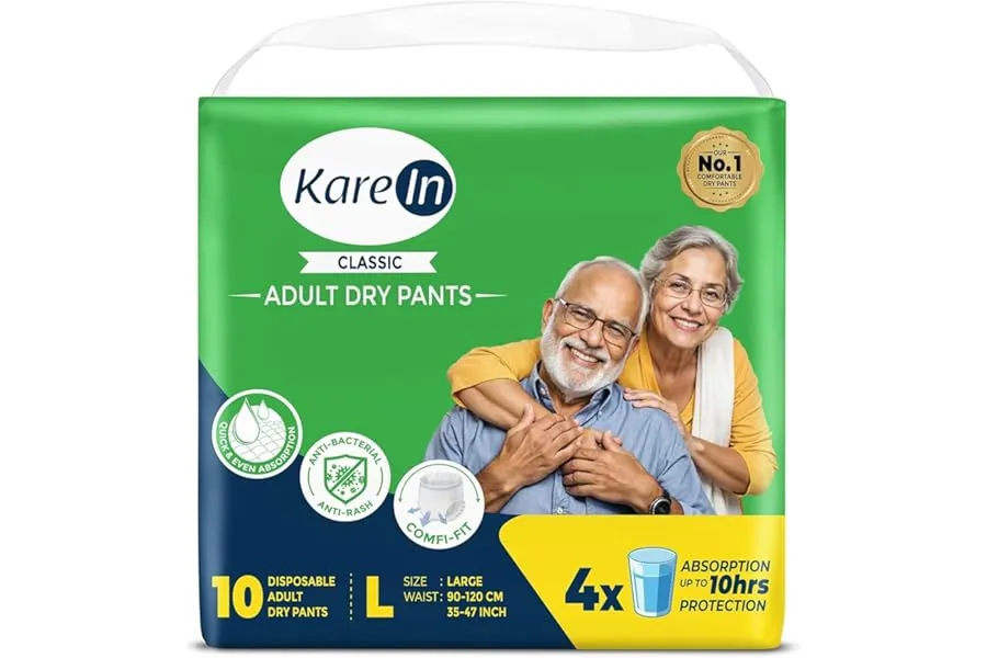 Karein Classic Adult Diaper Pant L Size, Large, Waist (90-120 cm 35'-47'), 10 Unit, Long Protec — Linkbiz SmartDeal's