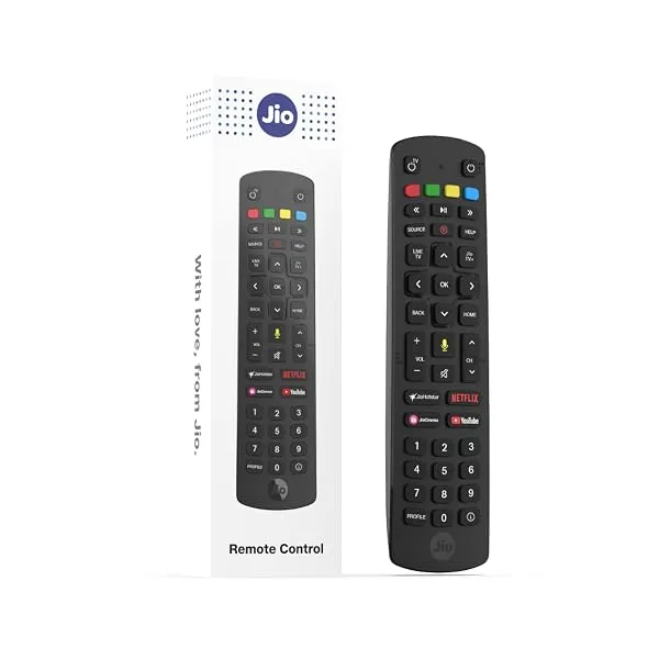 Jio Original & Genuine Bluetooth Voice Remote for JioFiber Set-Top Box | 43-Key Universal Replacement | Easy Pairing | 6-Month Warranty — Linkbiz SmartDeal's
