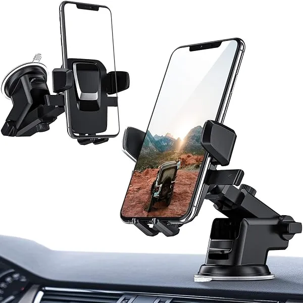 OQTIQ SUCGLES Easy One Touch Car Phone Holder, Dashboard & Windshield Mobile Mount with Suction Cup, Telescopic Arm & 360° Rotation, Universal Stand for iPhone, Samsung & All Smart — Linkbiz SmartDeal's