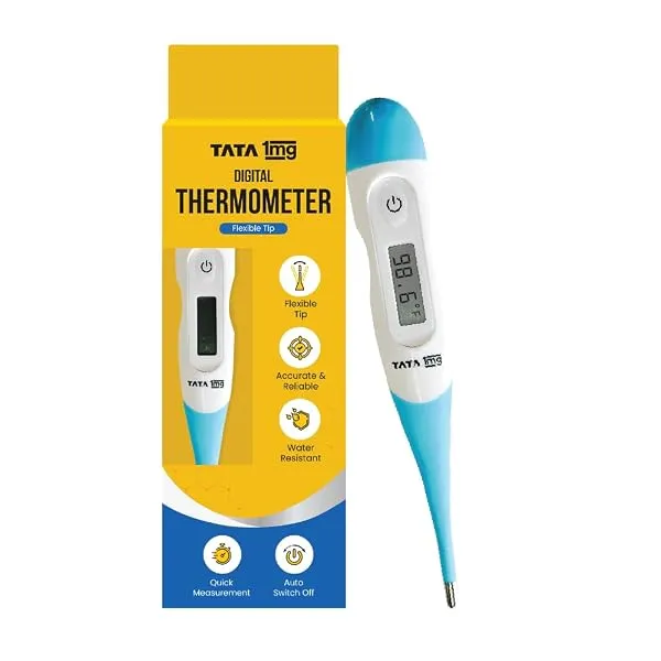 Tata 1mg Flexible Tip Digital Thermometer with One Touch Operation for Children and Adult, Plastic — Linkbiz SmartDeal's