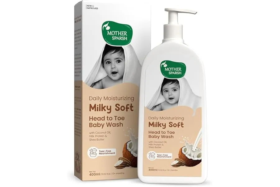 Mother Sparsh Milky Soft Head to Toe Baby Wash & Baby Shampoo-400ml with Milk Protein & Shea Bu — Linkbiz SmartDeal's