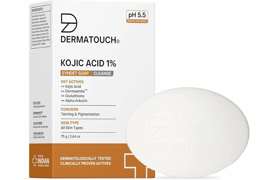 DERMATOUCH Kojic Acid 1% Soap with Glutathione & Alpha Arbutin | Skin Brightening & Tan Removal — Linkbiz SmartDeal's