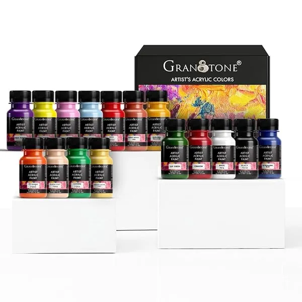 GRANOTONE Acrylic Paint Set 16 x 50ml Water Based Multicolor Colours — Linkbiz SmartDeal's