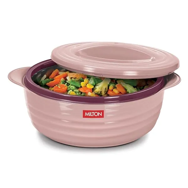 MILTON Aspire 1500 Serving Casserole, Double Walled Inner Stainless Steel, PU Insulated Kitchen Hot Pot, Keeps Food hot & Fresh for Roti, Biryani, 1180 ml, Cherry Pink — Linkbiz SmartDeal's