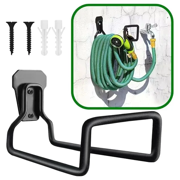 ecofynd Garden Hose Hanger, Heavy Duty Wall Mounted Watering Hose Holders, Portable Irrigation Hose Hanger, Garden Pipe Holder Hook (HOSE005-BLK) — Linkbiz SmartDeal's