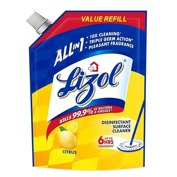 Lizol Disinfectant Surface & Floor Cleaner Liquid Refill Pack, Citrus - 1800 ml — Linkbiz SmartDeal's