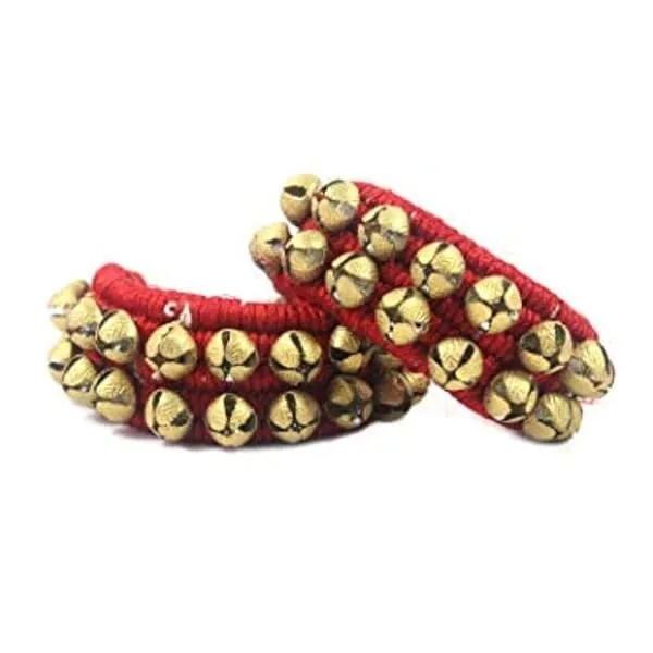 UAPAN MetalCraft Ghungroo Red Pad 2 Line, Ghungru 2 Line Red Pad, Red Pad Ghungroo 2 Line — Linkbiz SmartDeal's