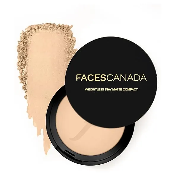 FACESCANADA Weightless Stay Matte Finish Compact Powder - Natural, 9g | Non Oily Matte Look | Evens Out Complexion | Hides Imperfections | Blends Effortlessly | Pressed Powder For — Linkbiz SmartDeal's