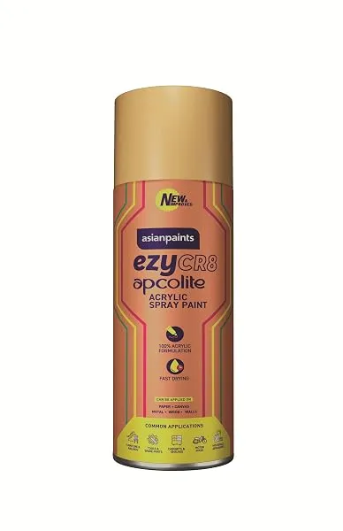 Asian Paints ezyCR8 Apcolite Spray Paint with Acrylic Quick Dry High Gloss Gold Finish Multi-Purpose Multi-Surface DIY Aerosol Can for Car Bike Home Metal Wood Furniture Walls & Ar — Linkbiz SmartDeal's