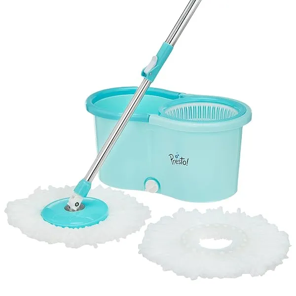 Amazon Brand - Presto! Spin Mop with Plastic Bucket Set, Blue — Linkbiz SmartDeal's