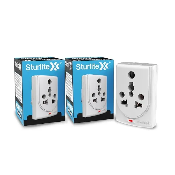 Sturlite Konvert Multiplug| 6-16 Amp| 2-Pin & 3-Pin Socket| Universal AC Travel Adapter| Premium Polycarbonate Body Socket| Compact Converter Plug for Travel, Home & Office Use - P — Linkbiz SmartDeal's