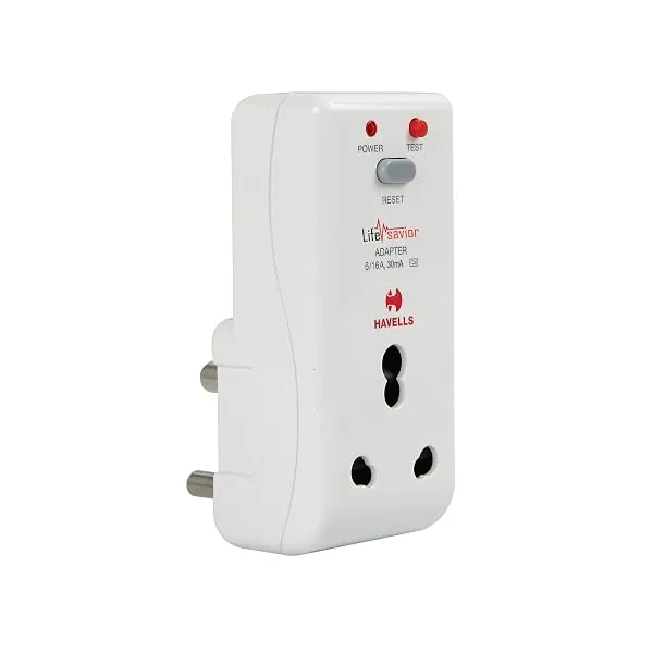Havells 16 Amp 30mA PRCD Adaptor (White) - Plastic Body, Auto-Trip Safety for Appliances - Smart and Enhanced Protection Against Electrical Shock,Requires 16A MCB/Fuse Backup,Per I — Linkbiz SmartDeal's
